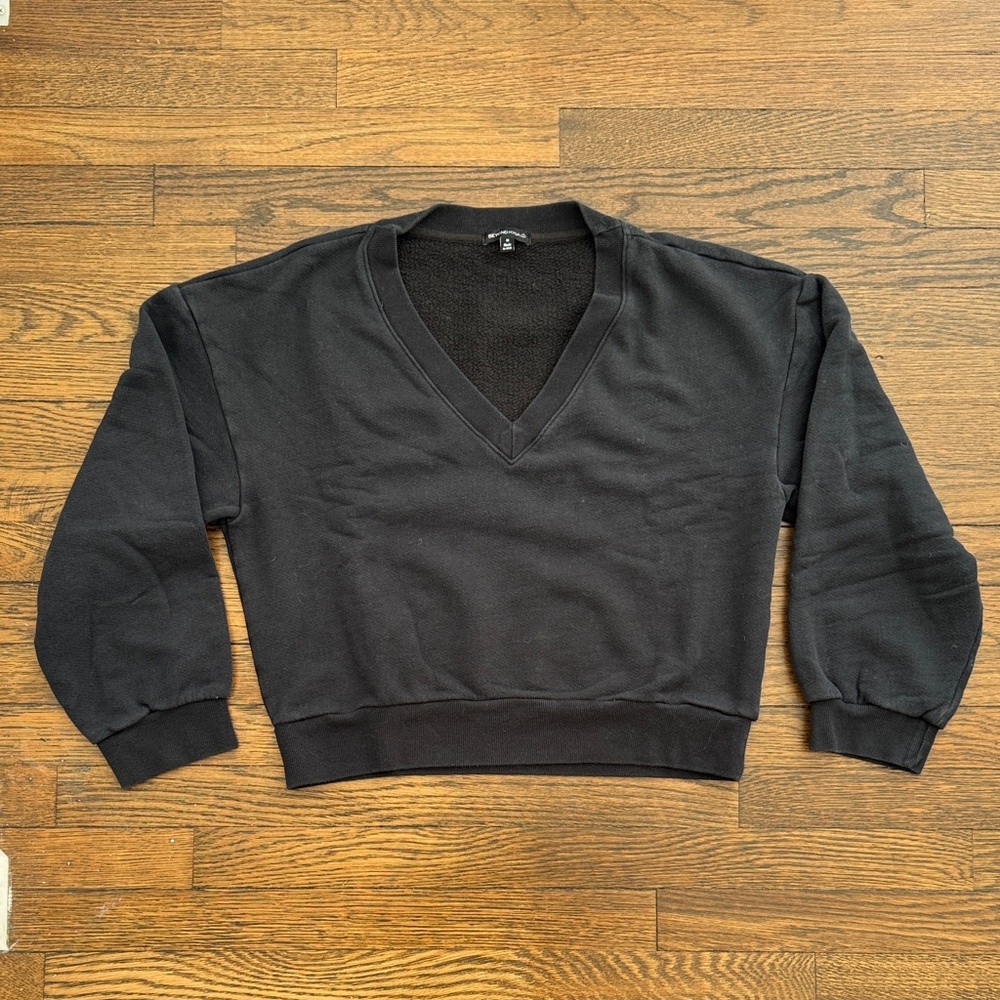 Beyond Yoga Black V-Neck Sweatshirt